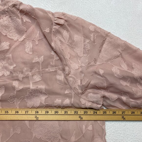 Torrid Puff Blouse Women's 2X Chiffon Clip Floral Bubble Hem Top $59 NWT - Picture 6 of 8